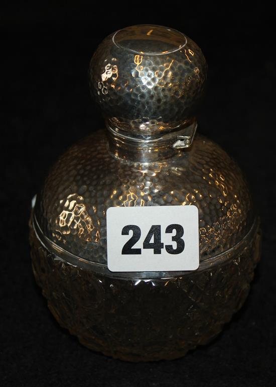 Silver mounted & topped scent bottle